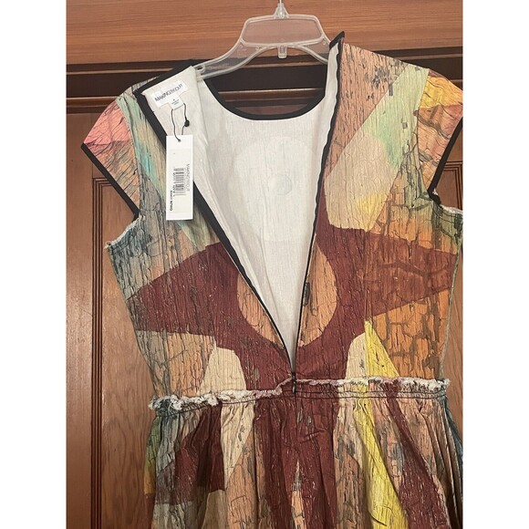 Making the Cut Women's Winning Look Gary's Dress, Beige Burgundy Paint Print XS - Picture 8 of 9